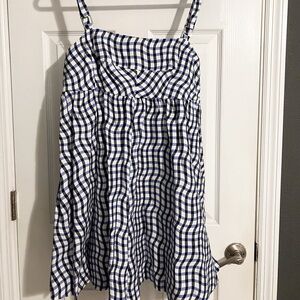 Anthropologie Women’s Navy and White Gingham Romper